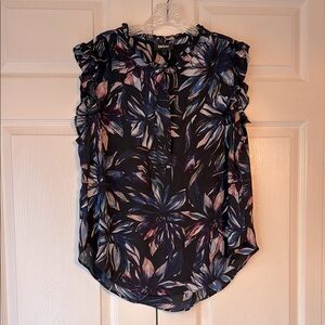 DKNY Women's Floral Ruffle Blouse
